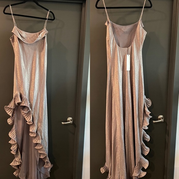 Delfi Collective Dresses & Skirts - Delfi Collectice Jacqueline Metallic Ruffle Dress Size Large NEW! With tags!